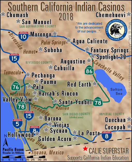 indian casinos in california map Southern California Casino Locator San Diego County Riverside indian casinos in california map