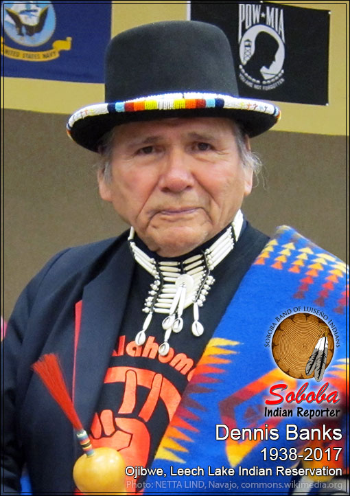 DENNIS BANKS HONORING OBITUARY OBIT IN SOUTHERN CALIF AMERICAN INDIAN NEWSPAPER