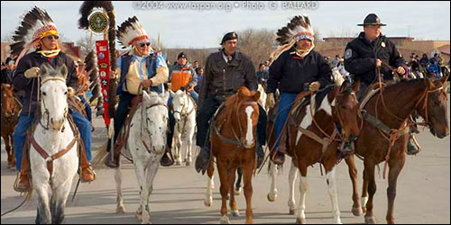 NATIVE AMERICAN LEADERS ON HORSEBACK