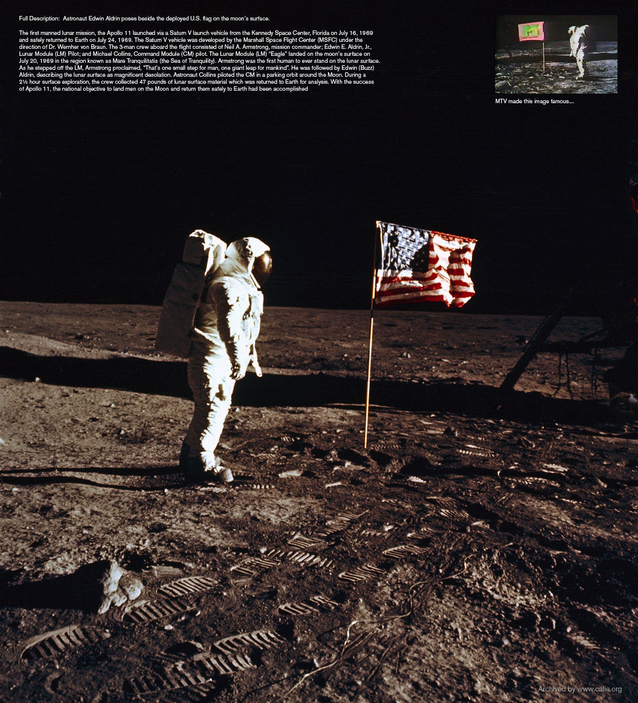 FIRST MAN ON MOON WITH AMERICAN FLAG Pictures Loading...