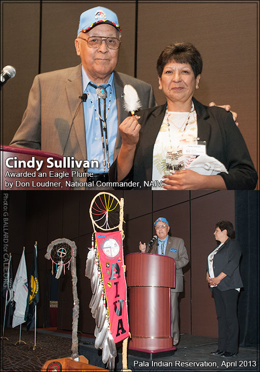 FEMALE VETERAN AWARDED EAGLE PLUME DURING CEREMONY